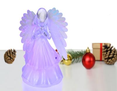 China European Color Changing Light Christmas Led Doll Decoration Angel Ornament for sale