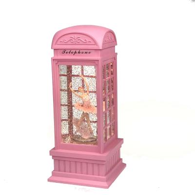 China Swirling Music Lantern Spring Plastic USB Powered And Battery Operated Phone Booth for sale