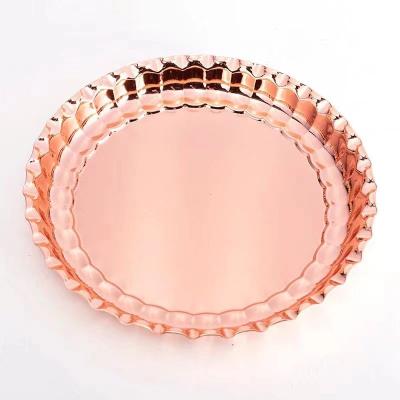 China Modern Hot Sale Unique Design 410 Stainless Steel Silver/Gold Rose Gold Copper Lotus Shaped Dish for sale