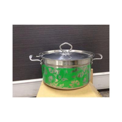 China China Supplier Modern Stainless Steel Multicolor Cooking Pot With Glass Lid For Food Cooking for sale