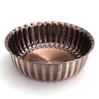 China Latest Style Household Round Basin Modern Lotus Shaped Stainless Steel Basin Food Container for sale