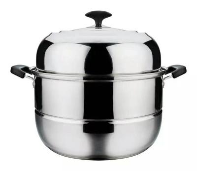 China Sustainable Perfect Quality Stainless Steel 3-Layer Steamer Pot With Mirror Finish Surface for sale