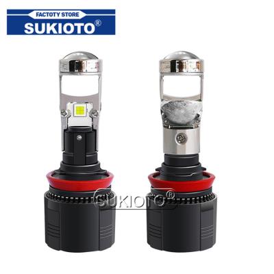 China SUKIOTO H11 H7 9005 9006 H4 LED Headlight Mini Lens Projector Lamps 56W 10000LM White H4 Bi LED Auto Bulb X5(E53) for sale