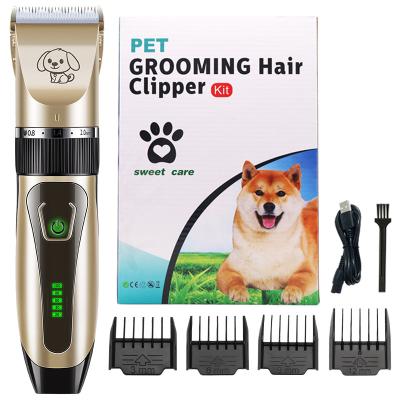 China New Hot Sale Dog Cordless Stocked Clippers Pet Pet Grooming Kit Low Noise Dog Cats Hair Clippers for sale