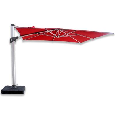 China Modern Luxury Aluminum Red Cantilever Furniture Vintage Brown Professional Rectangular Patio Umbrella for sale