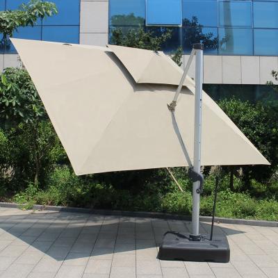 China Waterproof Outdoor Furniture 3.5M Square Hanging Rain Sun Offset Large Aluminum Beach Umbrella For Beach for sale