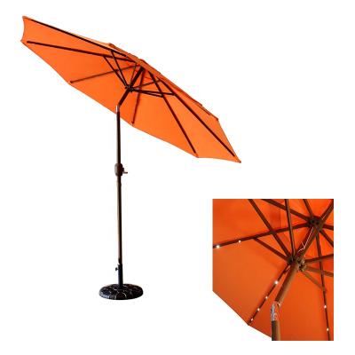 China 9ft Large Size Modern Custom LED Lights White Garden Umbrellas Adults Uplion Sun Patio Umbrella for sale