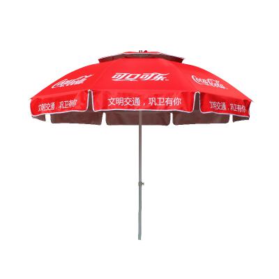 China Garden Set Double Layer Promotional Waterproof Fabric Outdoor Sun RPET Beach Umbrella With Fringe for sale