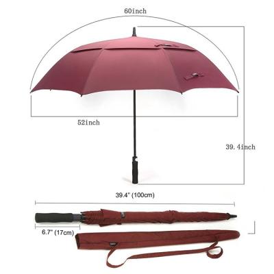 China Paraguas Golf Umbrella Traditional Promotional Automatic Double Layers Wind Duct Strong Ventilation Windproof Sale for sale