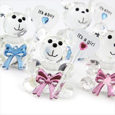 China Crystal Ywbeyond Crystal Bear Figurines Ornaments Baby Baptism Favors Gifts for Boy Girl Baby Shower and Kids Birthday Souvenirs for sale