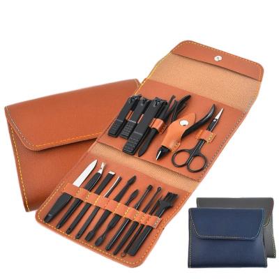 China Ywbeyond Professional Stainless Steel Nail Clipper Travel Grooming Kit 16pcs Manicure Pedicure Set Nail Tools for sale