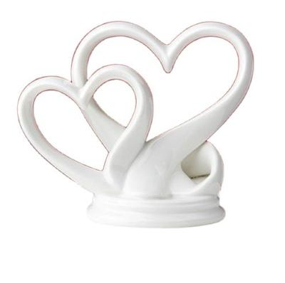 China Ywbeyond Porcelain Cake Toppers Funny Cake Topper / Wedding Accessory Ceramic Heart Double Cake Topper for sale