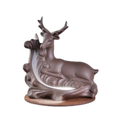 China Wholesale Indian Custom Ceramic Back Holder Incense Cones Flowing Deer Ywbeyond Ceramic Incense Censer for sale