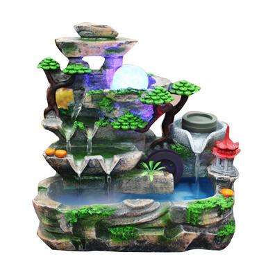 China Ywbeyond Traditional Indoor Tabletop Humidifier Decorative Rock Garden Resin Water Fountain with Atomizer for Table Office Desktop Decoration for sale