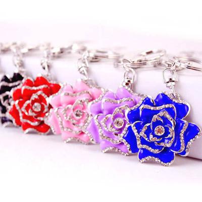 China Ywbeyond Valentines Gifts Metal Clip Rhinestone Bag Charm Key Chain Crystal Keyring For Car Handbag Pendant Holder for sale