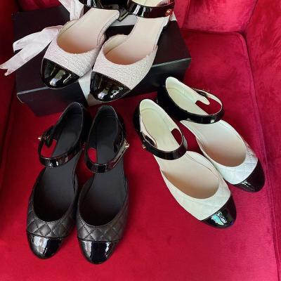 China Luxury Summer Casual designer C ballet flat black famous leather round original brand ladies white rubber shoes slides women's sandal for sale