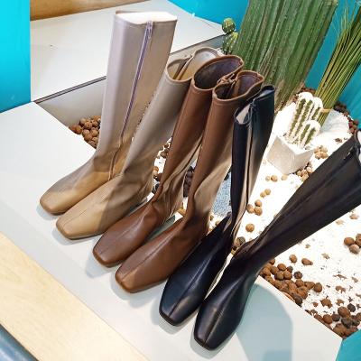 China Chunky Women's Boots Luxury New Arrivals 2020 Flat Chelsea Long Designer Shoes Ladies Winter Anti-slippery Military Thigh High Boots for sale