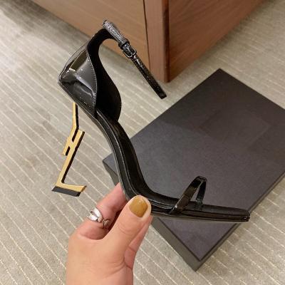 China Original Famous Stripper Brands Y Stiletto Sexy Black Y Women Ladies Sandal Luxury Designer Round Sex Clear High Heel Shoes for sale