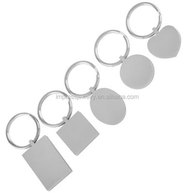 China Engrave IJK0040 To Impress Wholesale Cheap Shiny Polished 316L Stainless Steel Key Chain Jewelry Round/Heart.Square/Rectange/Oval White for sale