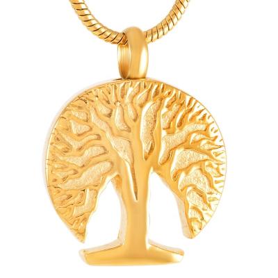 China Other Cremation Jewelry Stainless Steel Urn Necklace For Ashes Tree Of Life Memorial Memorial Keepsake Pendant for sale