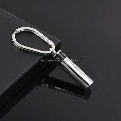 China Stainless Steel IJK2044 Pet Cremation Container Paw Print Cylinder Memorial Cremation Urn Key Chain Key Ring for sale