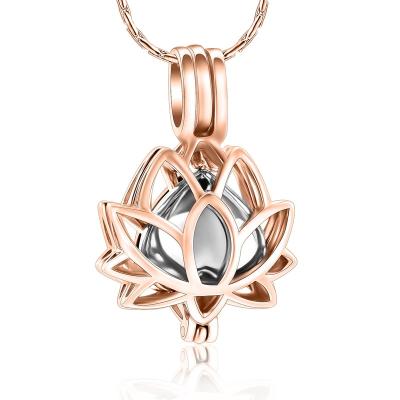 China Other Inground Lotus Cremation Jewelry for Best Wife Gift Urn Necklace for Ashes Keepsake Funeral Pendant for sale