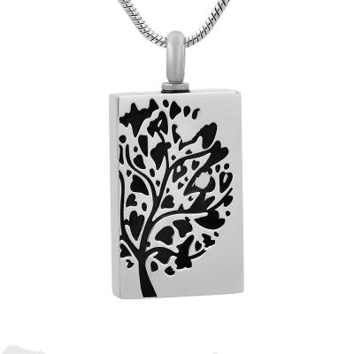 China Ash Holder IJD9785 Carved Tree of Life Stainless Steel Urn Necklace Ash Holder Keepsake Cremation Memorial Cremation Jewelry For Women Men for sale