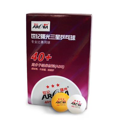 China Best Quality Customized Competition And Match ITTF Approved 40mm Three Star Ping Pong Ball ABS Sew Table Tennis Balls Ball In Competition for sale