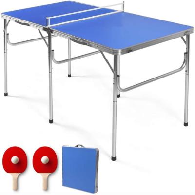 China Sports Activities Folded Mini Portable Multifunctional Aluminum Ping Pong Table Set Outdoor Play Game Table for sale