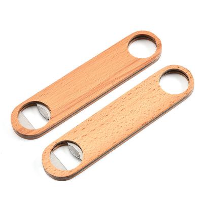 China Sustainable Promotional Personalized Wooden Beer Bottle Opener For Bar And Party for sale