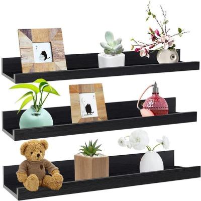 China Kitchen Modern Home Decor Floating Picture Ledge Display Shelves Wall Mount Rack Decorative Wall Mounted Wooden Shelf for sale