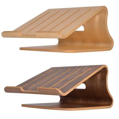 China Other New Creative Portable Vertical Cooling Ergonomic Wooden Laptop Stand Holder Tablet Stand Holder For Office Desk for sale