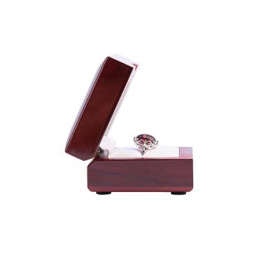 China With Led Light Custom Made Square Portable Luxury Magnetic Wooden Wedding Ring Box With Led Light Jewelry Packaging Box Small LED Light for sale