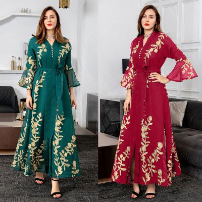 China U fall. Chic Muslim Polyester And Winter Mesh Embroidered Dress European And Elegant Arabic Dress Evening Dress Of American Women's Clothing for sale