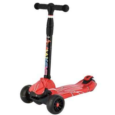 China PU Light Wheel 3 Wheel Kids Kick Scooter with PU Flashing Wheels and Foldable T BAR for sale