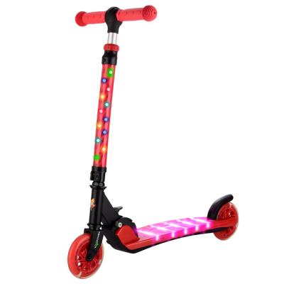 China Wholesale Foldable 2 Wheel Kid Kick Scooter with LED lights tube and decklights for sale