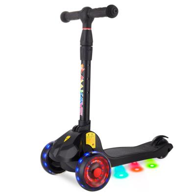 China Flashing PU 3 Wheels Foldable Kids Foot Pedal Kick Scooter for Kids for sale