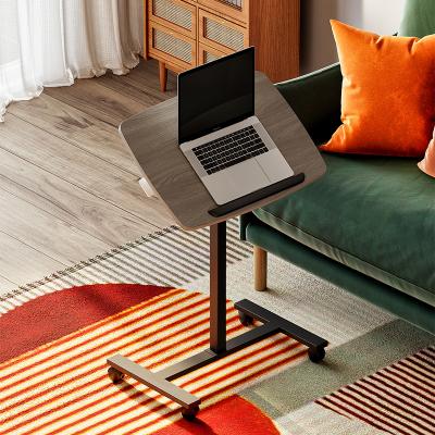 China Hollin Foldable Height Adjustable Laptop Stand with Wheels Tables Pneumatic Adjusting Mobile Standing Laptop Desk for sale