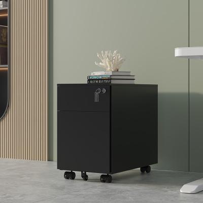 China Movable Commercial Office Furniture Mobile Cabinet 2 Drawer Lock Steel Filing Cabinets For Sale for sale