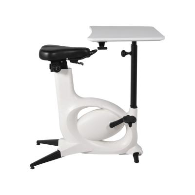 China (Size)Adjustable Indoor Cycling Bike With Laptop Table Desk White Bike For Fashionable Youth for sale