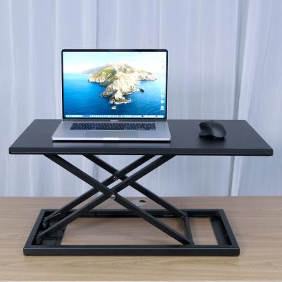 China Adjustable (height) sit to stand adjustable workstation shock absorber riser computer desk height laptop desk converter for sale