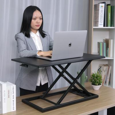 China Standing View Lifting Sit Stand Desk Converter Ergonomic Adjustable Gas Height (Height) Laptop Workstation Adjustable Desk for sale