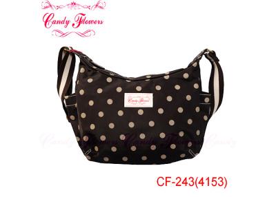 China Brown White polka dot Vintage Shoulder Bags , Ladies messenger book bags for sale