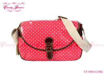 China Elegant Single Shoulder Red and White polka dot bag Customized for sale