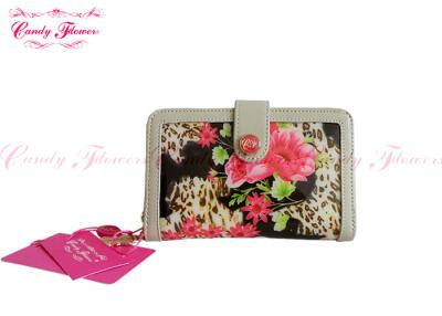 China Fashionable durable Ladies Flower Print Wallets with 16 card slots for sale