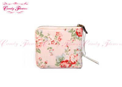 China Pink Summer zippered flower Ladies Card Wallet / pretty wallets for women for sale