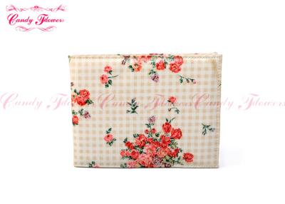 China Floral Canvas Portable Cosmetic Mirror For Bedroom / Bathroom for sale