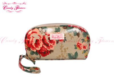 China Water Resistant flower small makeup travel bag with one zip pocket for sale