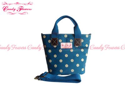 China Light Yellow Point Womens Tote Bag , Female Vintage Cute Small Blue Bag for sale