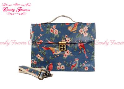 China Colorful Birds and Flowers Pattern File Bag , Lovely Water Proof Cross Body Bag for sale